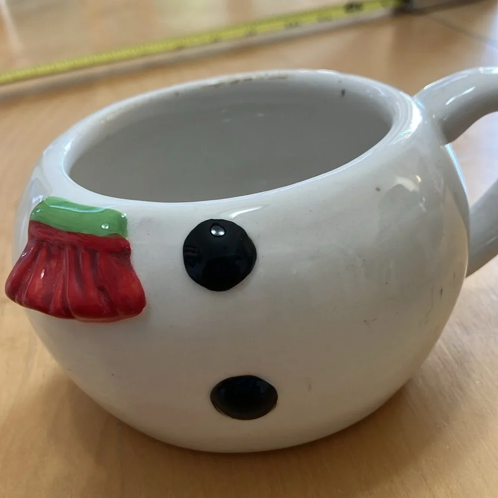 Too Good Gourmet Snowman teapot‎ and mug set vintage with yellow canary